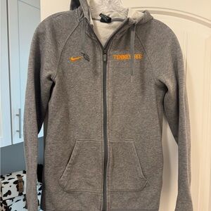 Nike Heather Gray Hoodie with Orange Accents